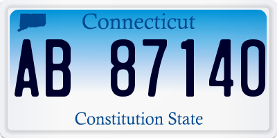 CT license plate AB87140