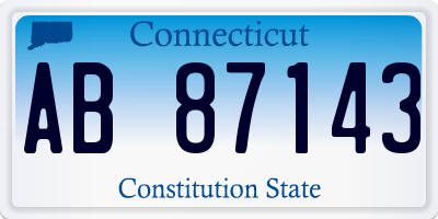 CT license plate AB87143