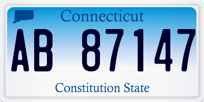 CT license plate AB87147