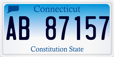 CT license plate AB87157