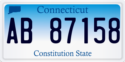 CT license plate AB87158