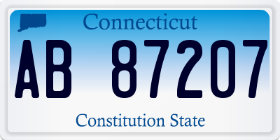 CT license plate AB87207