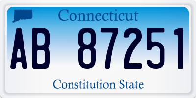 CT license plate AB87251