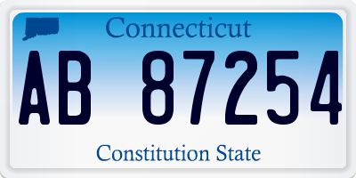 CT license plate AB87254
