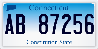 CT license plate AB87256