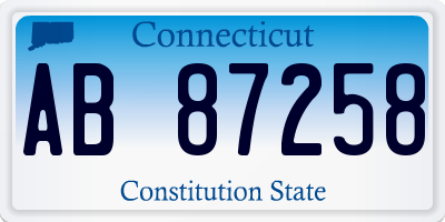 CT license plate AB87258