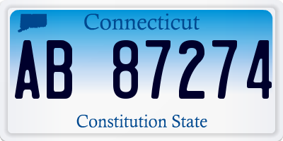 CT license plate AB87274