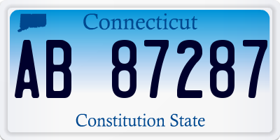 CT license plate AB87287