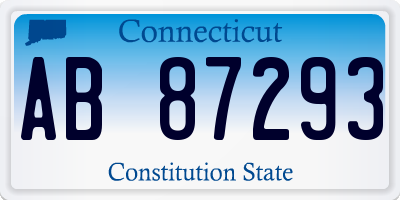 CT license plate AB87293