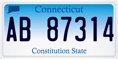 CT license plate AB87314