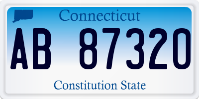 CT license plate AB87320