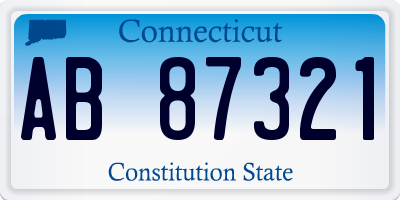 CT license plate AB87321