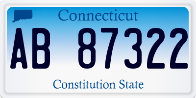 CT license plate AB87322