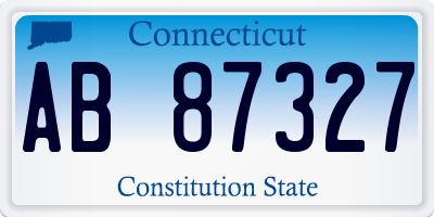 CT license plate AB87327
