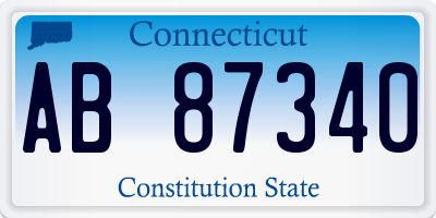 CT license plate AB87340