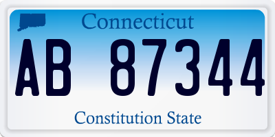 CT license plate AB87344