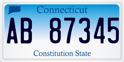 CT license plate AB87345