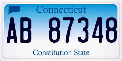 CT license plate AB87348