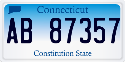 CT license plate AB87357