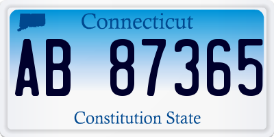 CT license plate AB87365