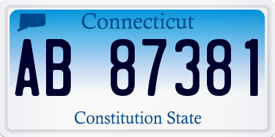 CT license plate AB87381