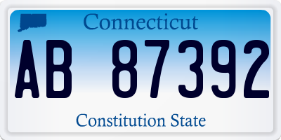 CT license plate AB87392