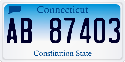 CT license plate AB87403