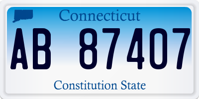 CT license plate AB87407