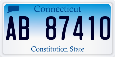 CT license plate AB87410