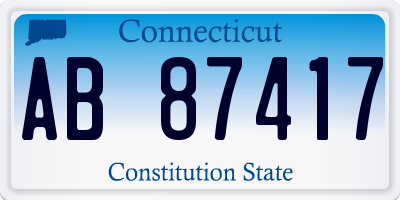 CT license plate AB87417