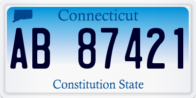 CT license plate AB87421