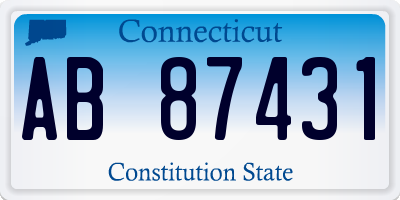 CT license plate AB87431