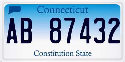 CT license plate AB87432
