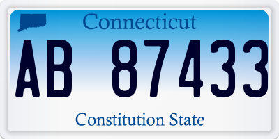 CT license plate AB87433