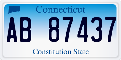 CT license plate AB87437