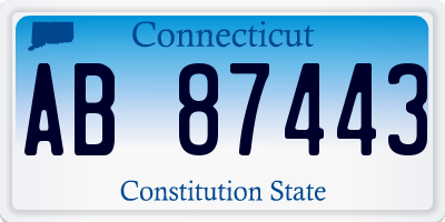 CT license plate AB87443