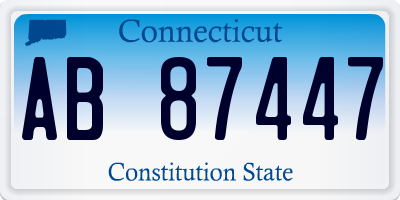 CT license plate AB87447