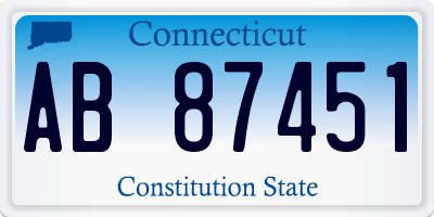 CT license plate AB87451