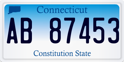 CT license plate AB87453