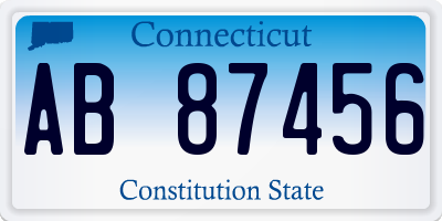 CT license plate AB87456