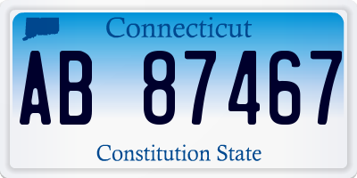 CT license plate AB87467