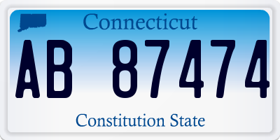 CT license plate AB87474
