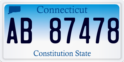 CT license plate AB87478