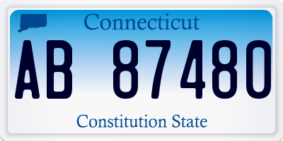 CT license plate AB87480