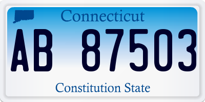 CT license plate AB87503