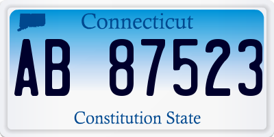 CT license plate AB87523