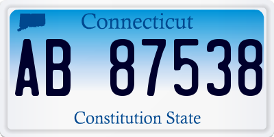 CT license plate AB87538