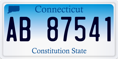 CT license plate AB87541