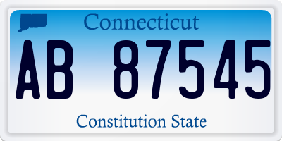 CT license plate AB87545