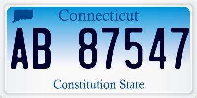 CT license plate AB87547